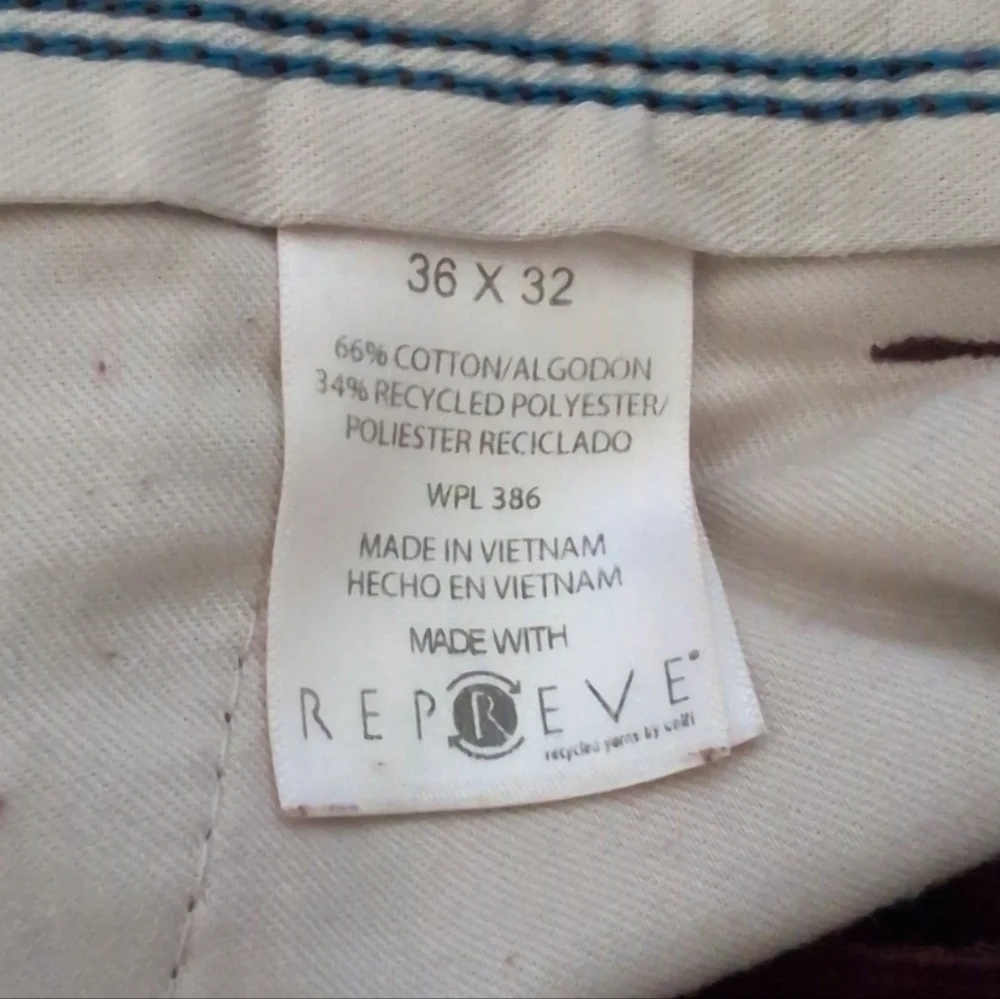 Repreve Men's Burgundy High Waisted Corduroy Straight Leg Dress Pants